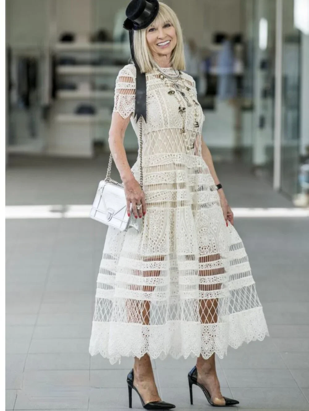 Zimmermann Riot Eyelet Bell Nylon-Blend Dress Size S NEW - Picture 9 of 16